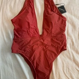 Cheeky red swimsuit